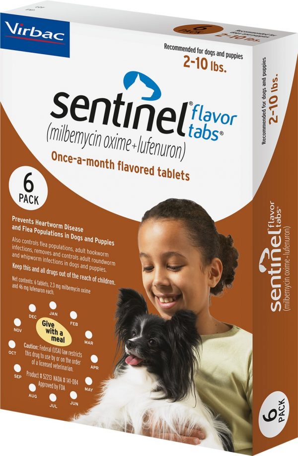 Sentinel Heartworm Prevention: 2-10lbs