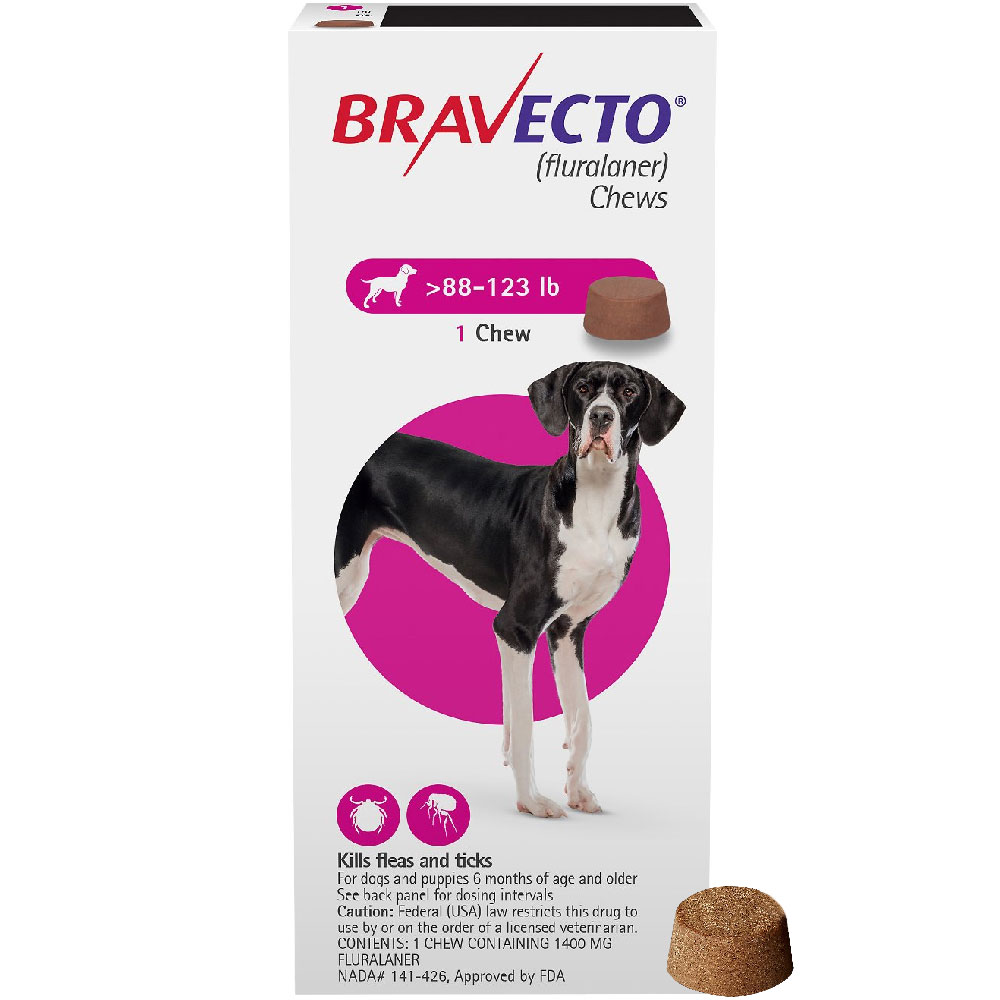 Bravecto Chew for Dogs: 88-123lbs - Complete Pet Care Animal Hospital.